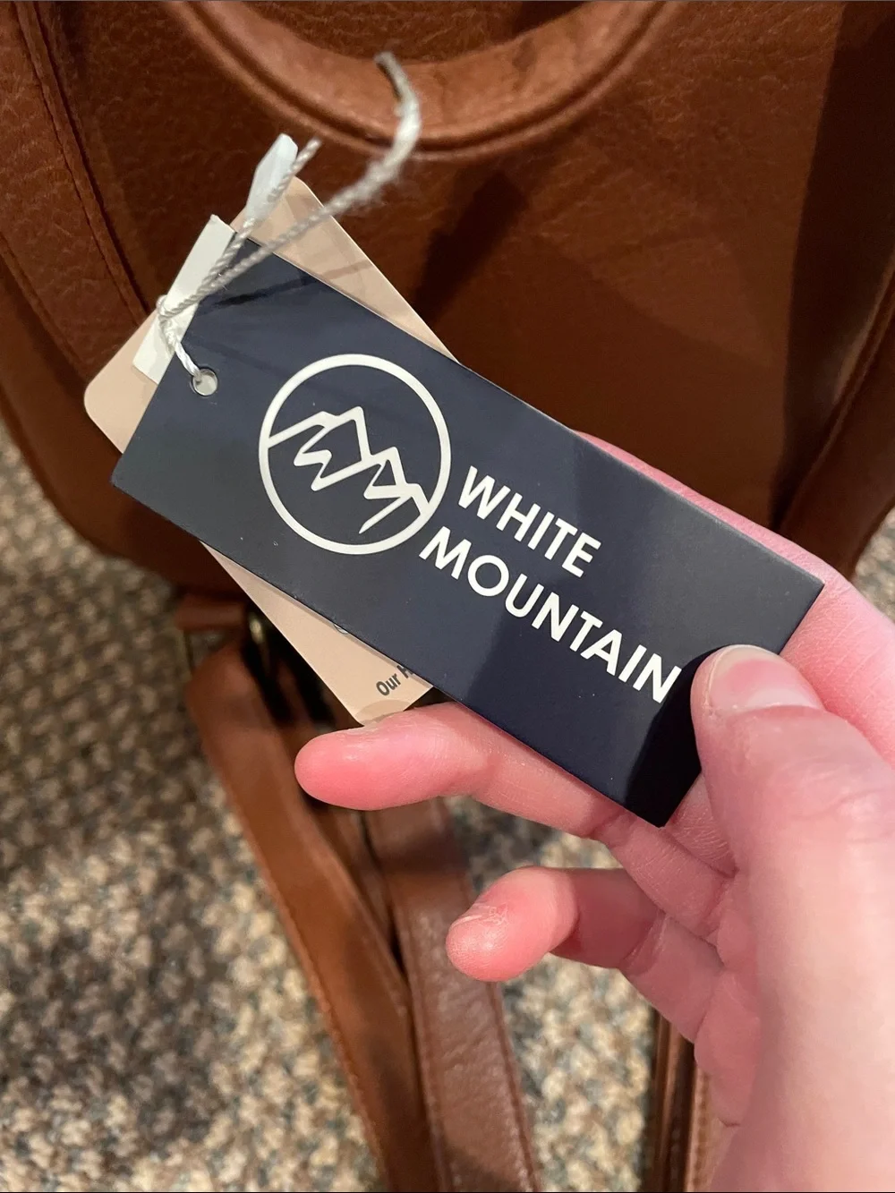 NWT Mini White Mountain Brown Leather Backpack Purse